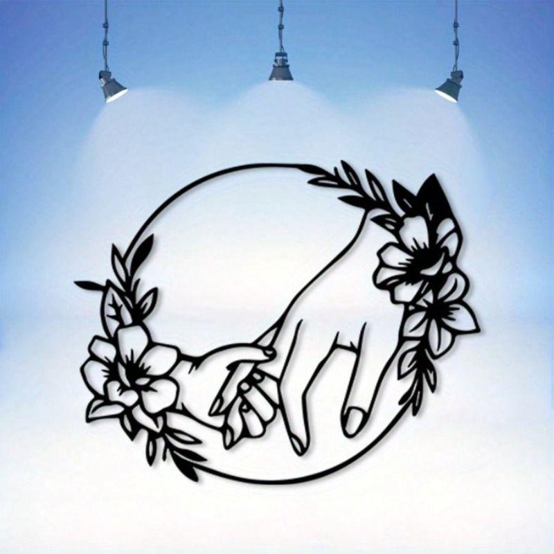 Floral Wrought Iron Wall Panel for Living Room Bedroom Garden Decor