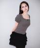 ROSEFRANTZ Puff Shirring Ribbon T-Shirt [Charcoal]