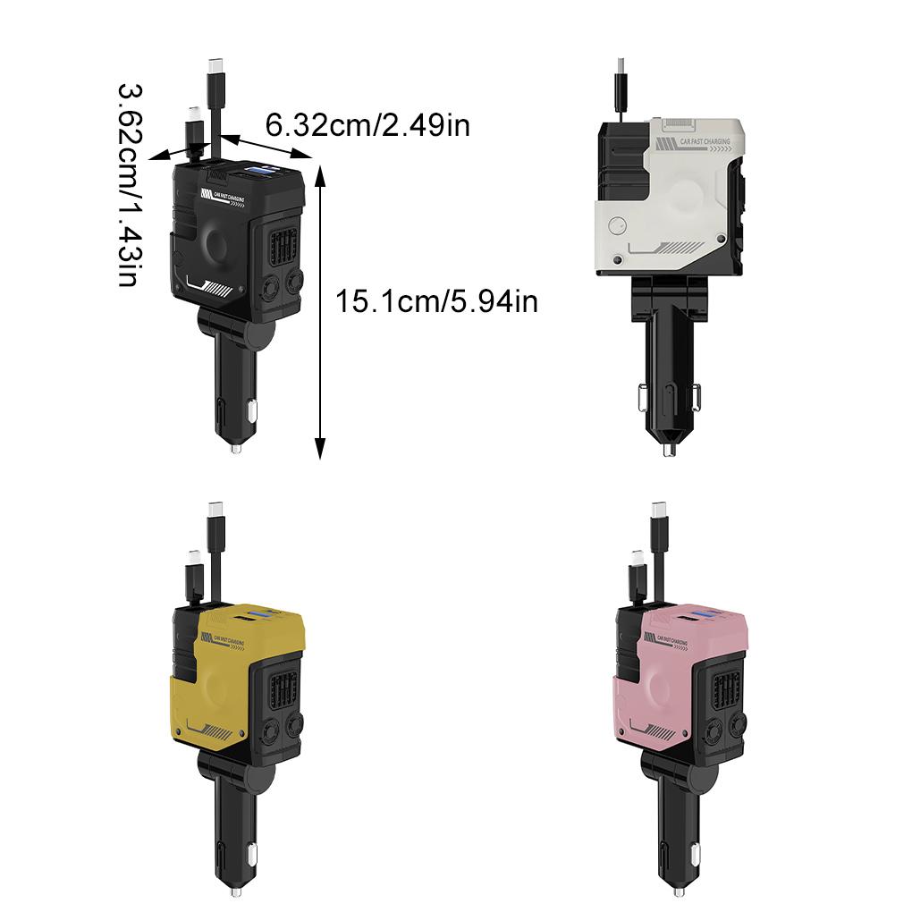 ABS Super Fast Car Charger With Dual Type-C Interfaces And Intelligent Chip Car Charger Adapter