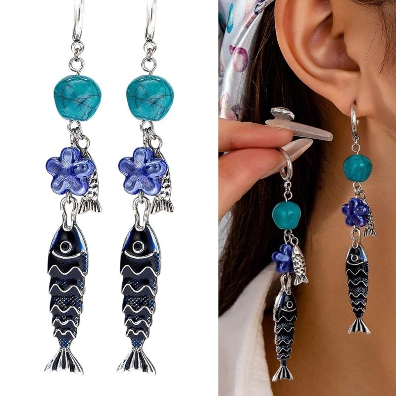 Elegant Aquatic Star Dangle Earrings Sturdy Alloy Designs Special Gift Ideas