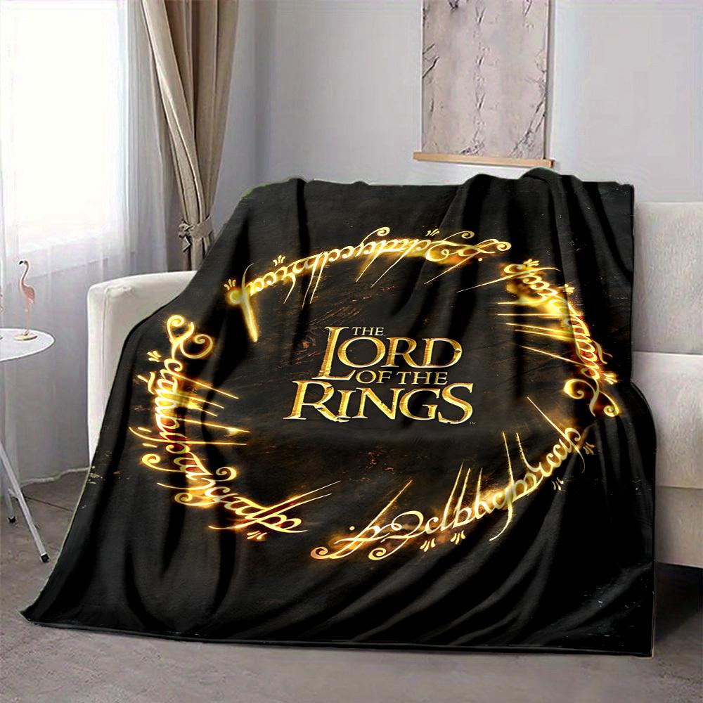 1pc The Lord of the Rings Flannel Throw Blanket - HD Printed Lightweight Soft Warm All-Season Blanket for Sofa, Bed, Travel073