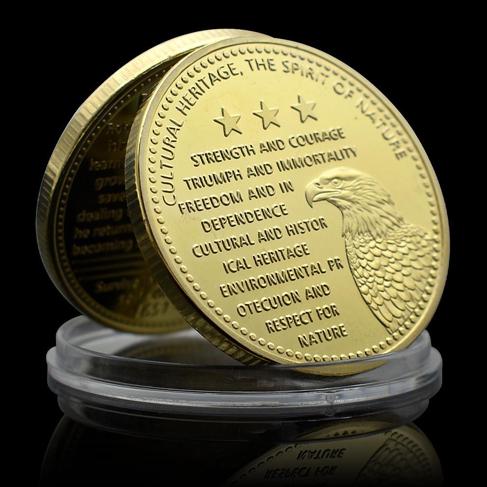 Famous auspicious bird of rare animals in the United States, bald eagle metal commemorative coin, commemorative medal