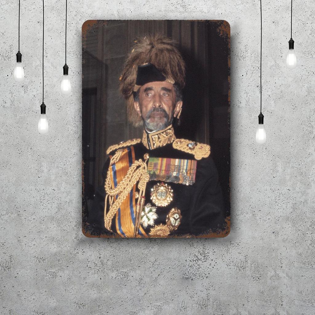 Haile Selassie Classic Poster Rusty Metal Plaque Retro Decorative Plate Bar Man Cave Garage Club Metal Sign Wall Decoration