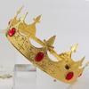 Funny Party Crowns Bejewels Gold Headwear Full Round Gold Headbands for Prom Wedding Halloween