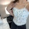 Pure Desire Wind Floral Lace Vest Suspender Women's Summer Design Sense, Thin Inside and Beautiful Back, Tube Top Outside