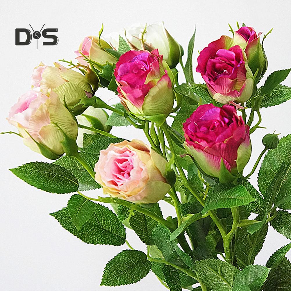 Blooming Bouquet Artificial Flower Rose Garden DIY Stage Party Wedding Holiday Craft Decor