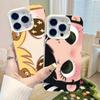 Kawaii Süß Schwarz Große Augen Cool Bunt Silber Matt Für iPhone Handyhülle 17 16 15 14 13 12 11 Pro Max XR Plus Stoßfest