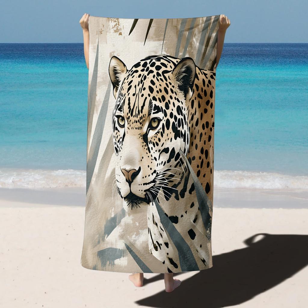 1PC Beach Lion Leopard pattern for family friends Gifts Towel Quick-Dry Beach Towel For Yoga Tourism Beach GYM Camping Swimming