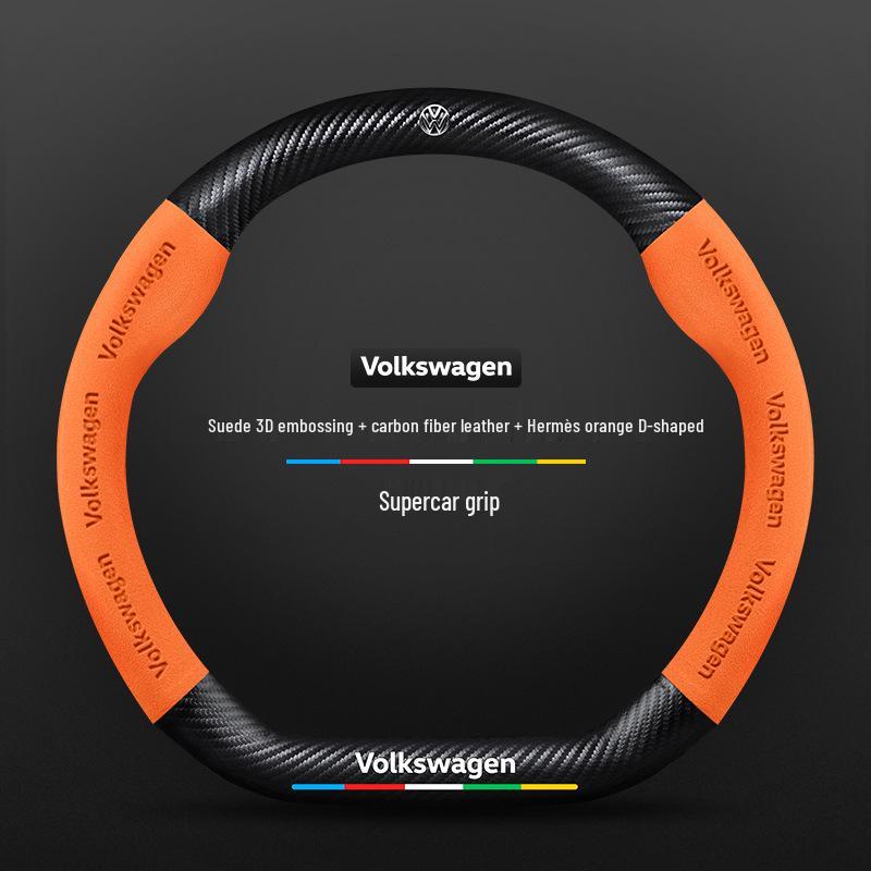 Κάλυμμα Τιμονιού Volkswagen Golf (2010-2023): Σουέτ R-Line Ανθρακονήματα για Μοντέλα 6/7/8 Pro