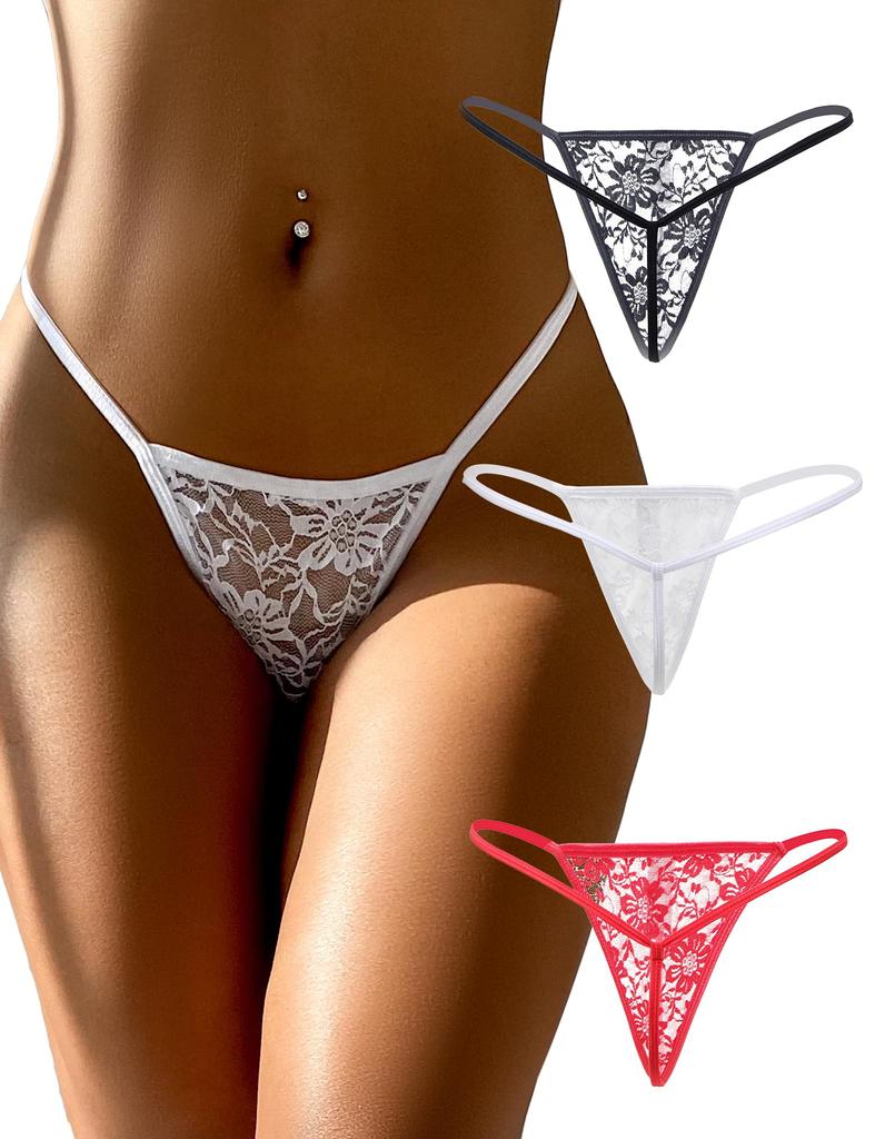 Lace Extra Plus Size Floral Peach Sizes [comeondear] T-Back Panties, Women's Underwear, Sexy, Small, Panties, Print, See-Through, Butt, T-Back, M, XL,