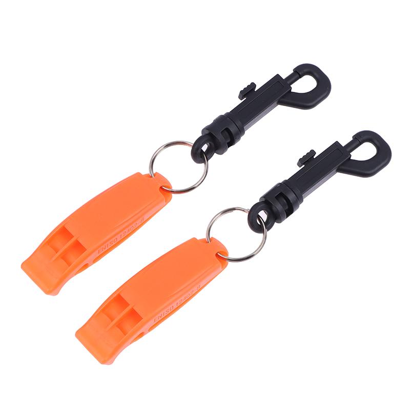 Set of 2 Hook-Attached Safety Whistles for Emergency Situations; Ideal for Outdoor Adventures