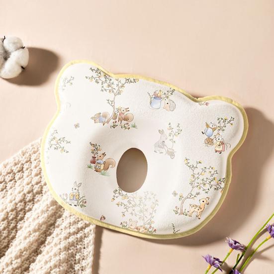 Baby Shaping Pillow Memory Foam Head Support for Strollers Cribs Breathable Infant Flat Head Pillow Cute Baby Gifts