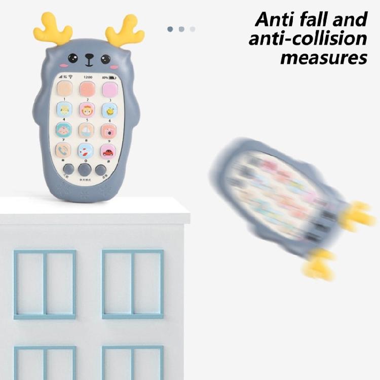 Educational Simulation Phone Toy For Kids USB Rechargeable Music Phone with Deer Shape Baby Early Learning Electric Toy