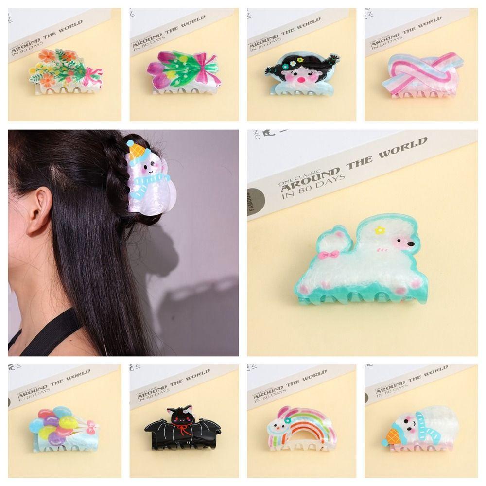 

Rabbit Animal Hair Clip Acrylic Dog Shark Clip Personalized Flower Hair Claw Travel