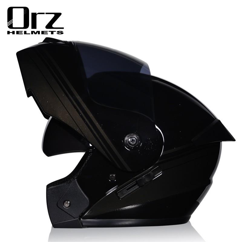 Dual Lens Flip-Up Full Face Motorcycle Helmet Men Women ABS Safety Gear Racing Street Riding