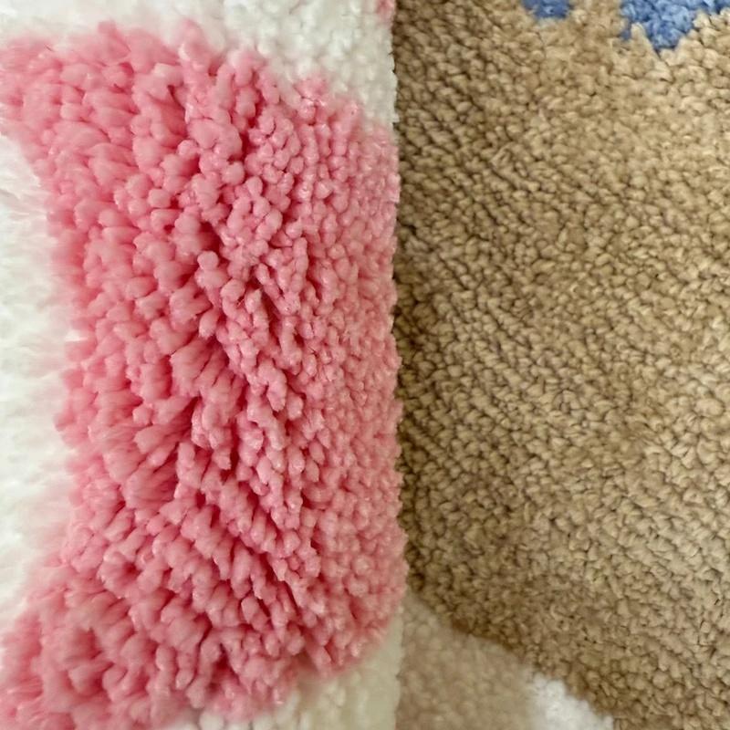 Round Floral Edge Area Rug Bohemian World Map Print Soft Fluffy Non Slip Carpet for Bedroom Living Room Home Decor