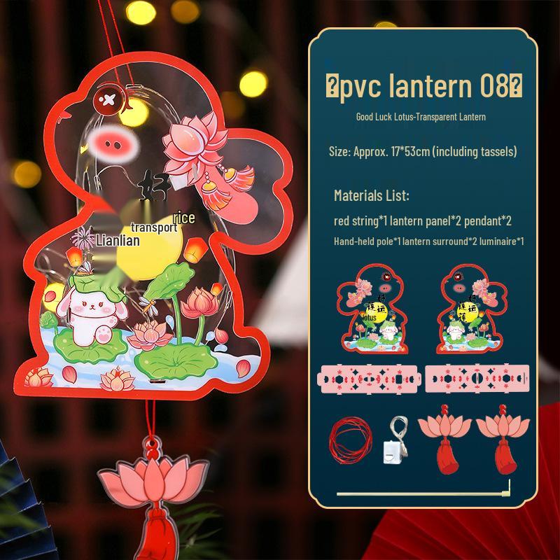DIY Mid-Autumn Festival Glowing Lantern Kits for Kids - Ancient Style with Rabbit & Flower Designs