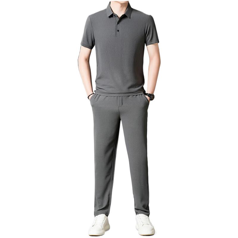 Men s Linen Blend Ice Silk Breathable Casual Set 190
