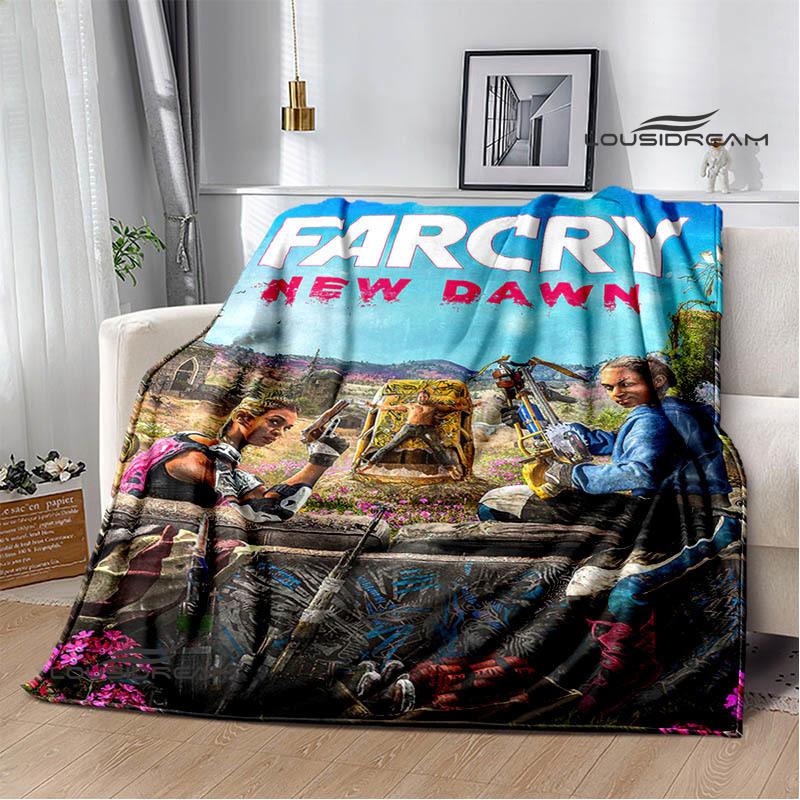 3D Spel Farcry Cartoon bedden met print Flens Warme deken zachte en comfortabele deken picknickdekens verjaardagscadeau