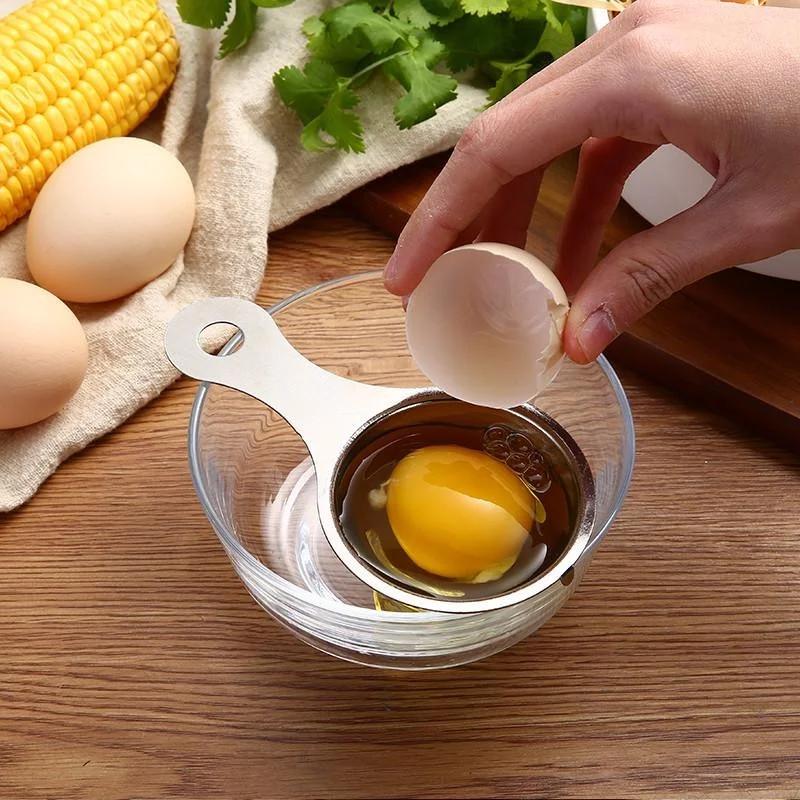 Egg Separator Egg Yolk White Filter Food Grade Eggs Divider Stainless Steel Sieve Kitchen Gadget Baker Tool Egg Extractor