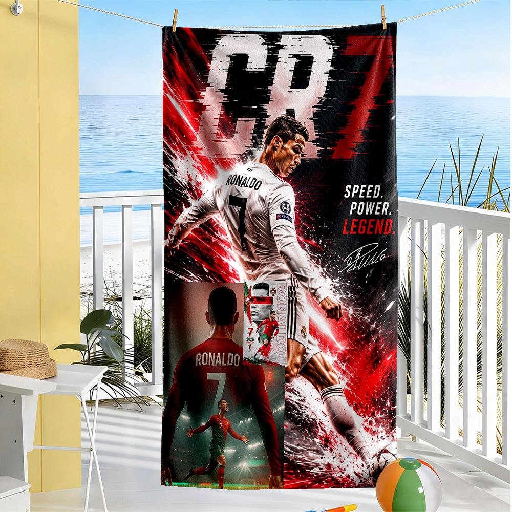 Cristiano Ronaldo Beach Towel Quick-Dry Soft Microfiber Comfortable Lightweight Suitable for Sports, Travel, Swimming, Yoga, Bathroom, Beach, And Pool