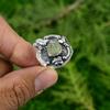 Gift For Her Natural Prehnite Rough Statement Adjustable Ring 925 Silver