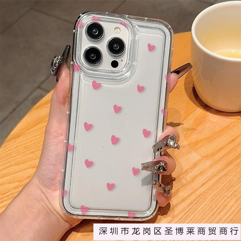 Full Screen Small Love for Apple 15 Mobile Phone Case Iphone14promax Anti-drop Soft Rubber 13/12/11 Airbag