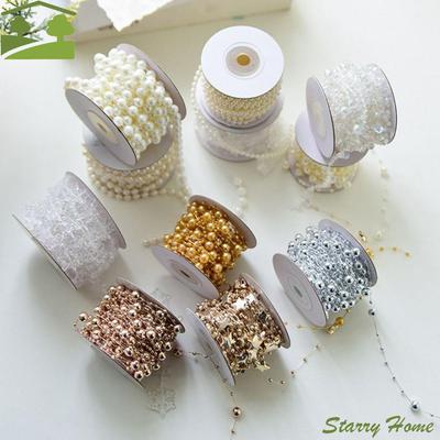 Artificial Christmas Tree Bead String Imitation Pearl DIY Christmas Beads Chain 5/10 Meter Christmas Tree Hanging Ornaments