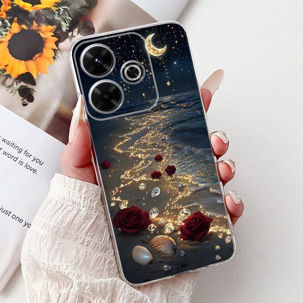 Clear Casing For Xiaomi Poco M6 Plus Cover For Xiaomi Poco M6 4G Case Luxury Butterfly Love Fashion Flowers Cool Lion Painted