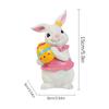 Easter Bunny Ornament Cute Cartoon Resin Figurine Rabbit Holding Egg/carrot Ornament Spring Holiday Home Decor