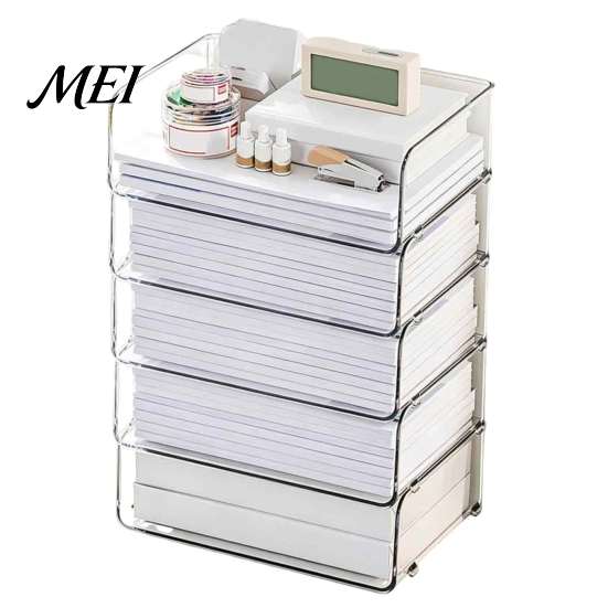 Acrylic Document File Holder Paper Organizer Letter Tray, Stackable Desk Organizer, Clear Craft Supply Drawer Sorter for Documents, Files, Letters, A4