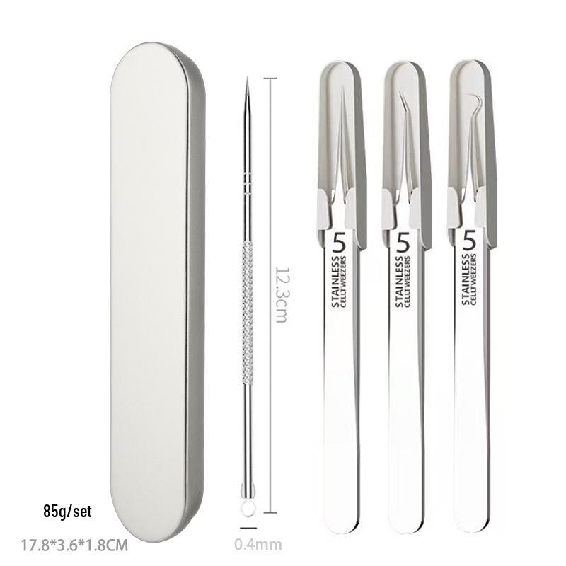 Stainless Steel Blackhead Remover Tool - Needle & Clip for Acne and Makeup.