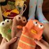 Clownfish Winter Thick Sleep Socks for Home Wear - Funny and Cute High-Chested Winter Stockings - Salmon Red-Braised Fish