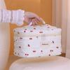 Aesthetic Bowknot Quilted Makeup Bag Large Capacity Travel Cosmetic Storage for Trendy Women and Ladies Daily Use