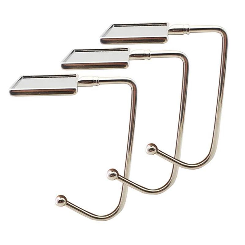 

1Pc Square Metal Hanger Hook Holder Folding Bag Handbag Hook Portable Table Hook one size