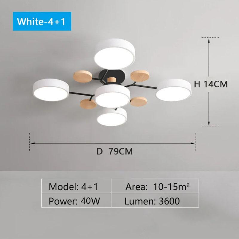 Modern LED Chandelier with 3 Different Colors Suitable for Living Room Bedroom Study Home Decoration Indoor Lighting AC90-260V