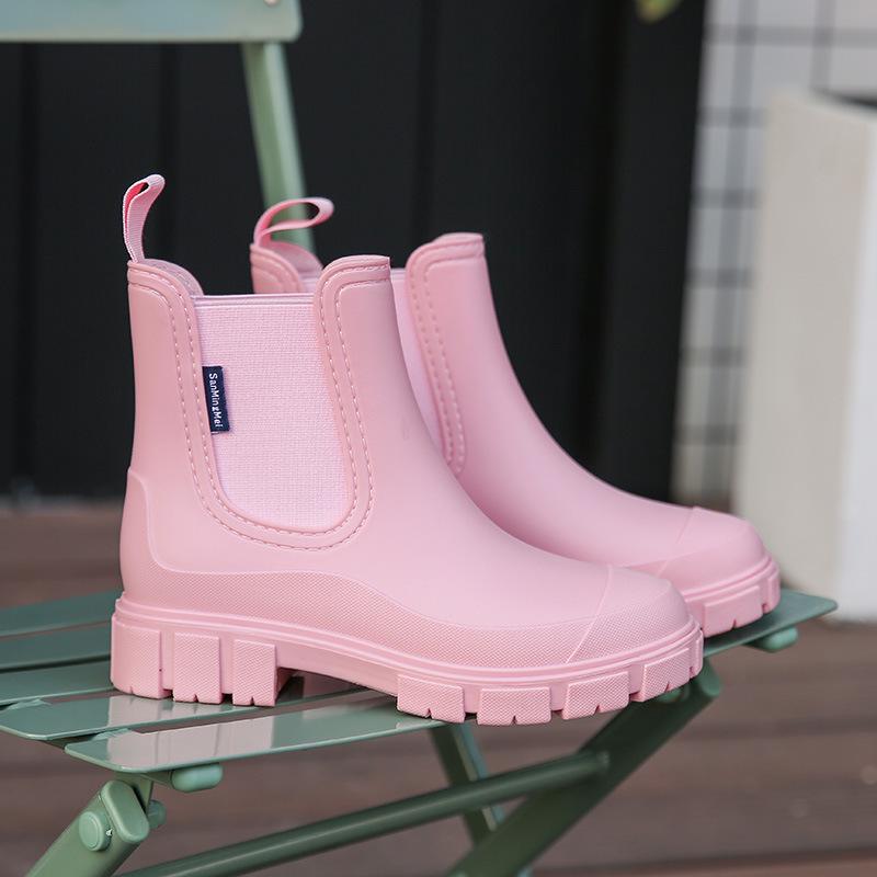 

Женские челси резиновые сапоги до середины икры - Водонепроницаемые, Нескользящие, Модные резиновые сапоги 36