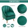 Bedroom and Living Room Armchair in Green Velvet with Thick Padding and Solid Wooden Structure (67x65x77cm)
