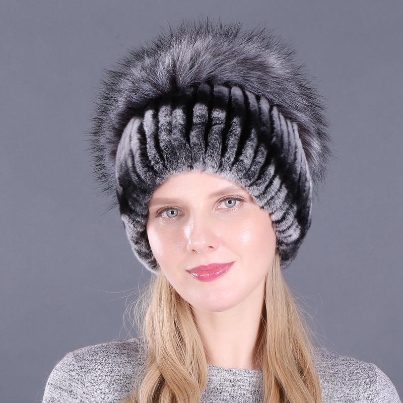 Rabbit hair hat female winter fashion Rex rabbit hair winter warm imitation fox hair hat ear protector thickened adult