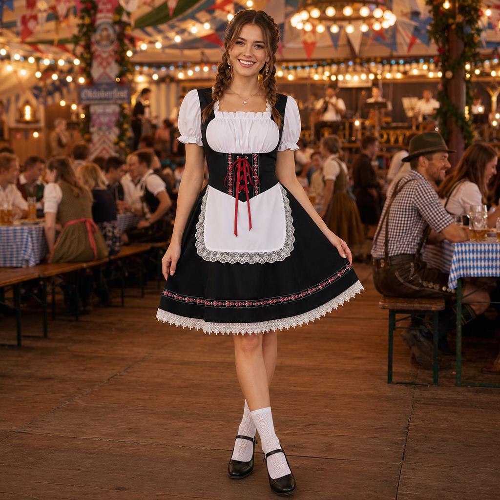 Women's Casual Short Sleeve Tie Waist Dress for Costume Party Events