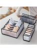 Collapsible Underwear Drawer Organizer, Grid Separation Storage Box for Bra Socks Panties, Wardrobe Closet Home Tidying Tools