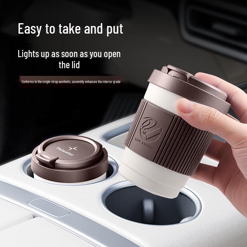 Polestar 2/3/4 Stainless Steel Ashtray & Coffee Cup - Flame Retardant, Anti-Flying Ash Design