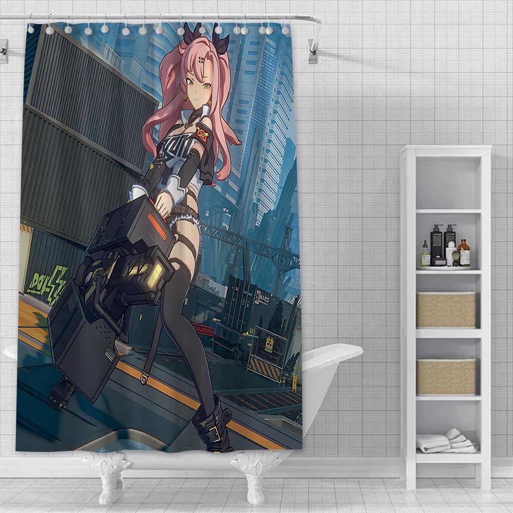 Zenless Zone Zero Shower Curtain Waterproof Polyester Fabric Paint Colorful Bath Curtains Home Bathroom Decor Curtain With Hook