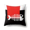 Polyester Pillow Case Car Black and Red Geometric Circle Lines Decorative Home Print Pillow Bedside Cushion Cover