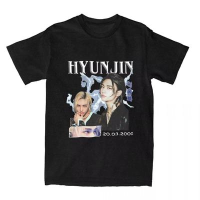 HyunJin Korea Kpop Singer T-shirt Idol Classic T-shirt Summer Round Neck Popular T-shirt Couple Comfortable Short Sleeves