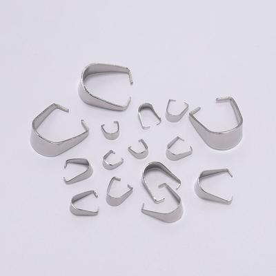 50-100 pz Ciondolo In Acciaio Inox Catenacci Gancio Pinze Bail Bail Collana di Perline pendenti Connettori Per Fare Gioielli Risultati FAI DA TE