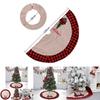 Elegant Red And Black Checkered Christmas Tree Skirt For Vehicle Holiday Decor 120cm