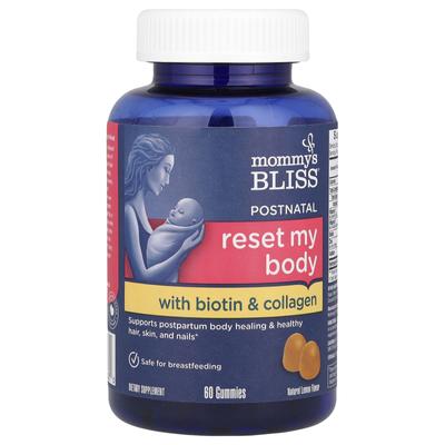 Postpartum Reset My Body, with Biotin and Collagen, Natural Lemon Flavor, 60 Gummies