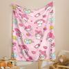 1pc Cute My Melody Flannel Blanket Durable Flannel Material Stylish BedroomLiving Room Throw Ideal Sanrio Fan Gift