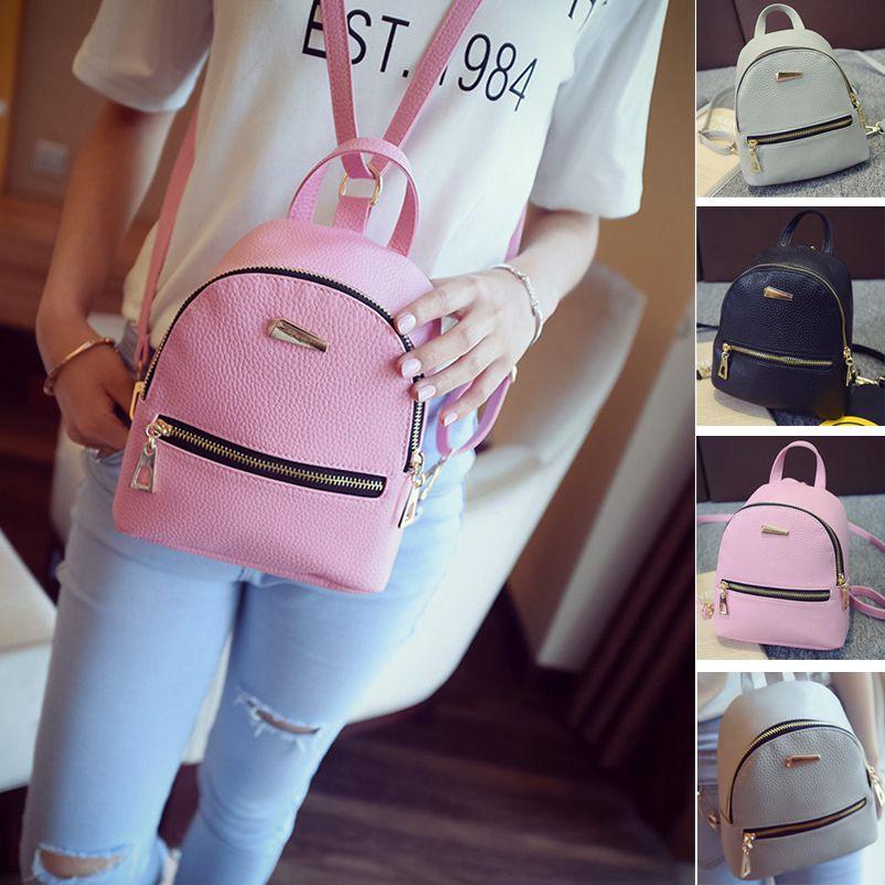 Stylish Women's Mini Backpack Pu Leather Shoulder Bag For School And Travel Use